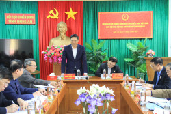 Đ/c Hoàng Nghĩa Hiếu, Phó Bí thư tỉnh ủy phát biểu tại buổi làm việc của TW Hội CCB Việt Nam với Hội CCB tỉnh Nghệ An