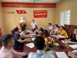 Hội nghị trực tuyến giao ban của các ban ngành đoàn thể xã Nghi Long với Ngân hàng CSXH huyện về công tác ủy thác vốn vay.