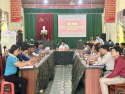 Một cuộc họp do UBND xã Bắc Sơn điều hành trong diễn tập